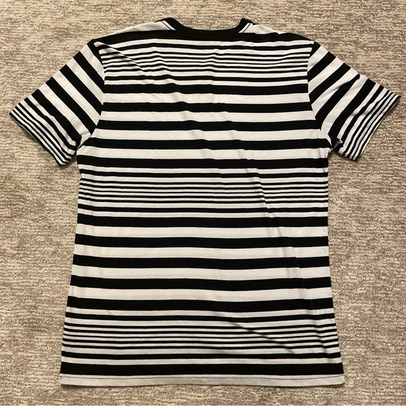 Brixton Men’s T-Shirt Short Sleeve Black White Striped Embroidered Size Large - Picture 7 of 7